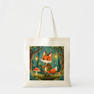 Cute Whimsical Cartoon Fox Tygkasse