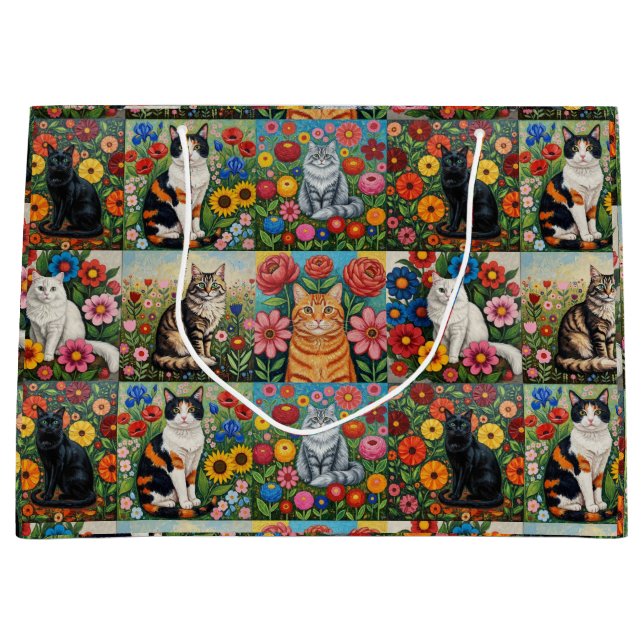 Cute Whimsical Cats and Folk Art Flowers (Framsidan)