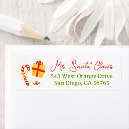 Cute Whimsical Christmas CUSTOM Return Address Returadress Etikett