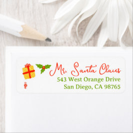 Cute Whimsical Christmas Return Address Custom Returadress Etikett