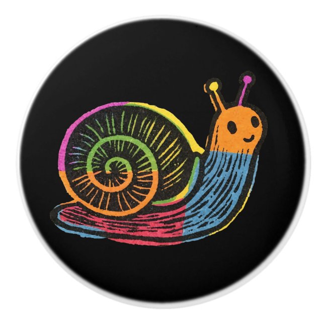 Cute Whimsical Colorful Snail Knopp (Framsidan)