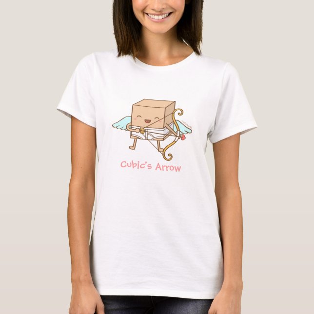 Cute Whimsical Cubic Cupid Arrow Funny Pun Tee Shirt (Framsida)