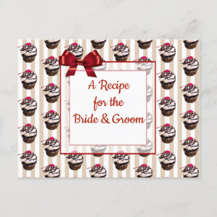 Cute Whimsical Cupcoa Bröllop-receptkort Vykort