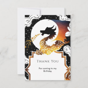 Cute Whimsical Dragon Birthday Tack Kort