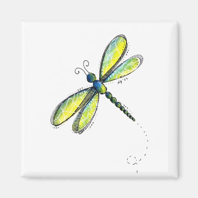 Cute Whimsical Dragonfly Magnet (Framsidan)