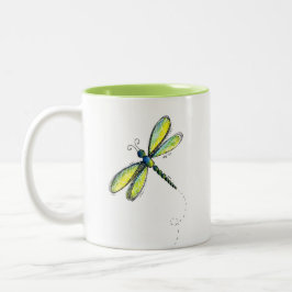 Cute Whimsical Dragonfly Två-Tonad Mugg