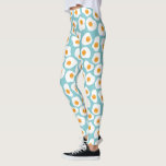 Cute Whimsical Egg Yolk Mönster i Teal Blue Leggings<br><div class="desc">Gjutna baljväxter med en vit mönster av äggulor i tårblått och gult.</div>