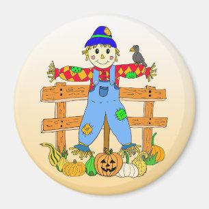 Cute Whimsical Fågelskrämma Halloween eller hös Magnet