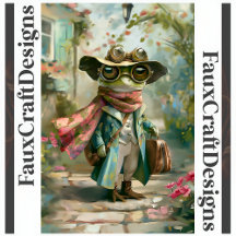 Cute Whimsical Fantasy Frog Decoupage Höger 126