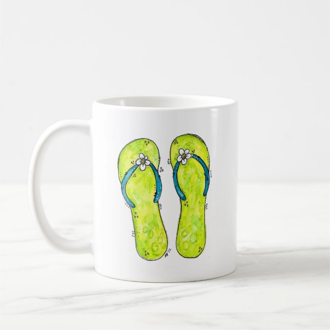 Cute Whimsical Flinflip flops Kaffemugg (Vänster)