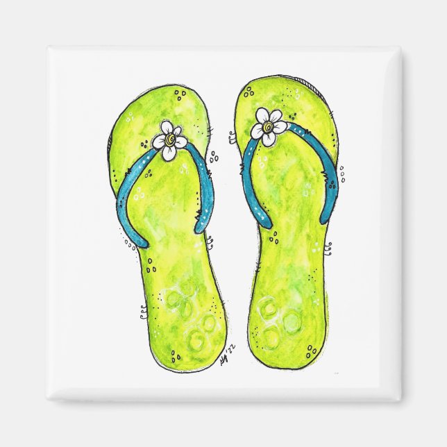 Cute Whimsical Flinflip flops Magnet (Framsidan)