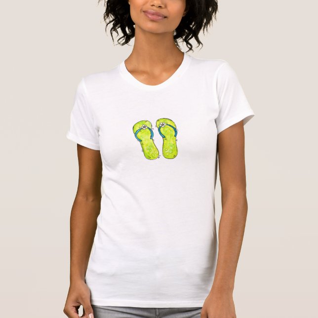 Cute Whimsical Flinflip flops T-Shirt (Framsida)