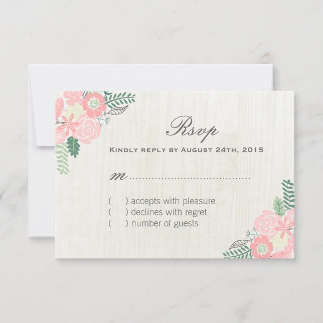 Cute Whimsical Flower-OSA kort (Framsida)