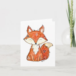 Cute Whimsical Fox Coffee Kort