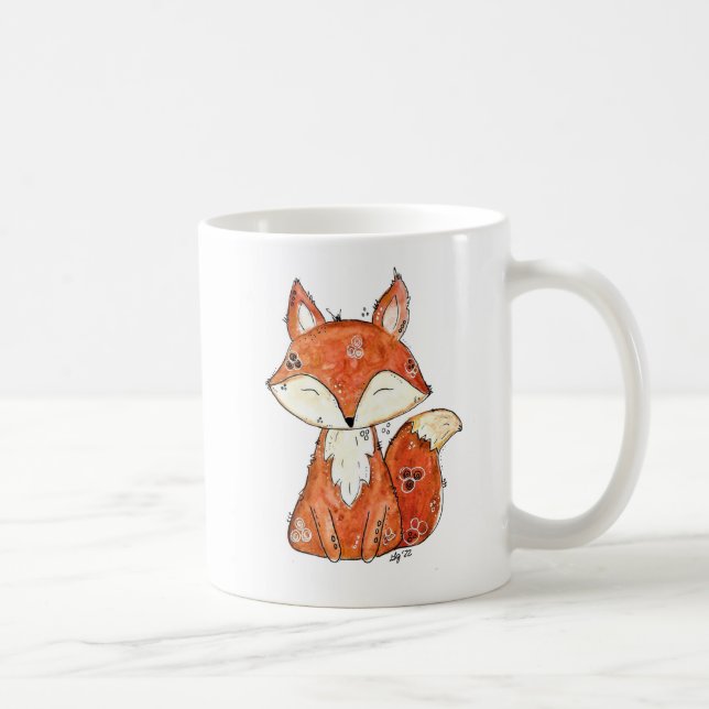 Cute Whimsical Fox Kaffemugg (Höger)