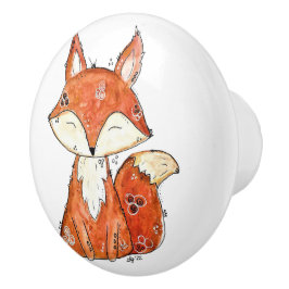 Cute Whimsical Fox Knopp
