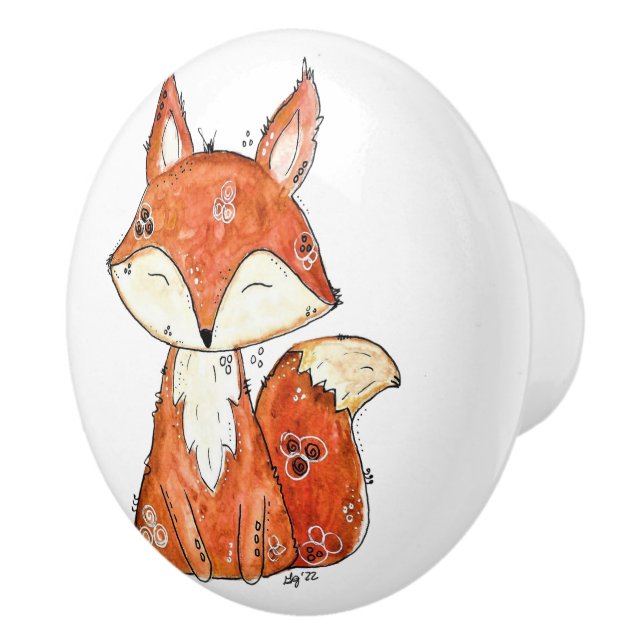 Cute Whimsical Fox Knopp (Höger)