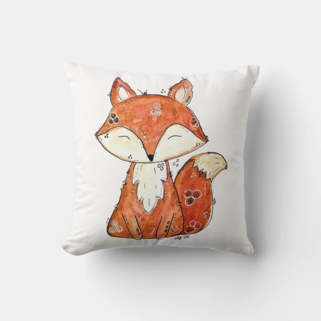 Cute Whimsical Fox Kudde (Framsida)