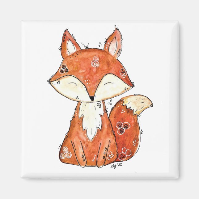 Cute Whimsical Fox Magnet (Framsidan)