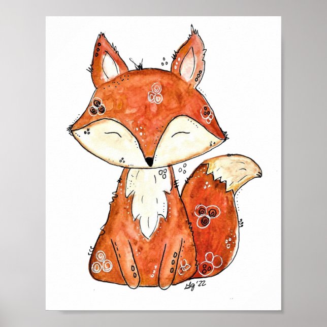 Cute Whimsical Fox Poster (Framsidan)