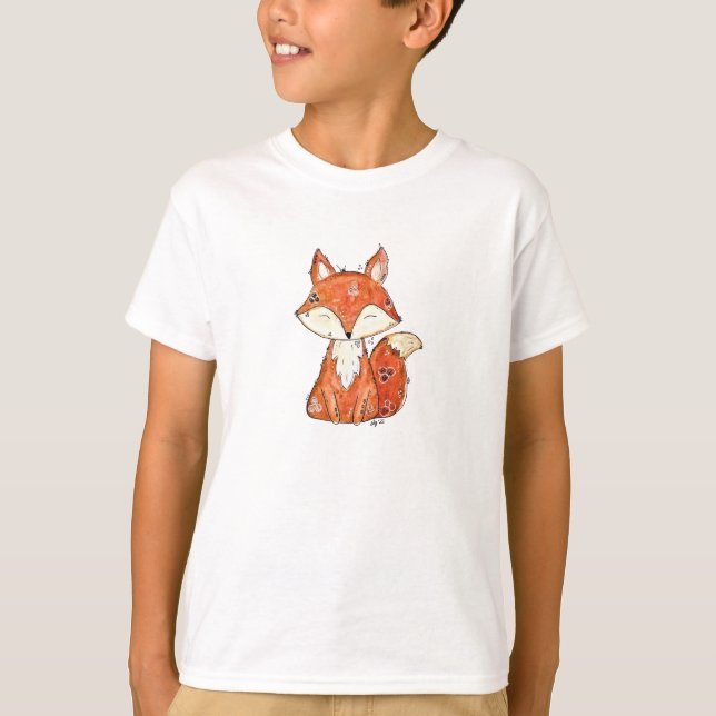Cute Whimsical Fox T Shirt (Framsida)