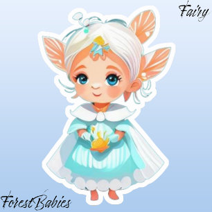 Cute Whimsical Girl Fairy Fantasy Tecknad Graphic Klistermärken