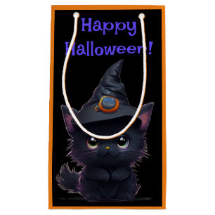 Cute whimsical Halloween Black cat