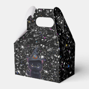 Cute whimsical Halloween Black cat Presentaskar