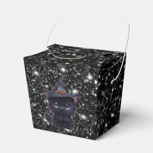 Cute whimsical Halloween Black cat Presentaskar