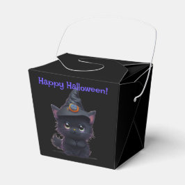 Cute whimsical Halloween Black cat Presentaskar