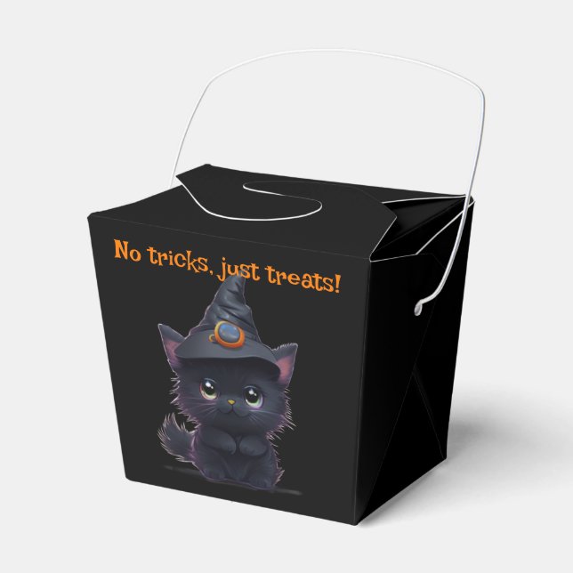 Cute whimsical Halloween Black cat Presentaskar (Framsidan Sidan)