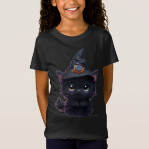 Cute whimsical Halloween Black cat T-Shirt