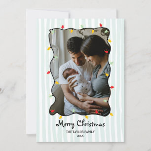 Cute Whimsical Hand plockade God jul Photo Inbjudningar