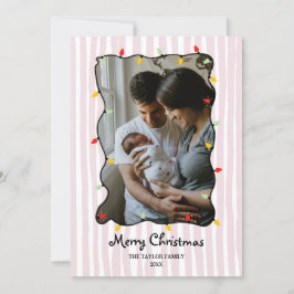 Cute Whimsical Hand plockade God jul Photo Inbjudningar