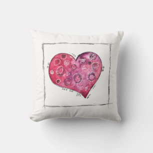Cute Whimsical Heart Doodle Kudde