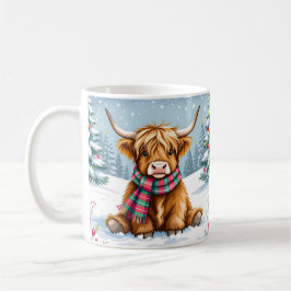 Cute Whimsical Highland Cow-jul Kaffemugg