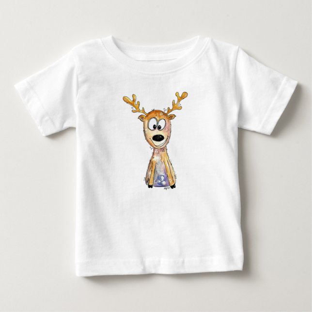 Cute Whimsical Hjort T Shirt (Framsida)