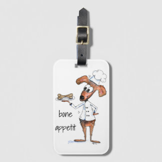 Cute Whimsical Hund Chef Bagagebricka