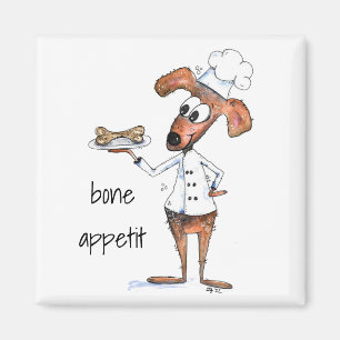 Cute Whimsical Hund Chef Magnet
