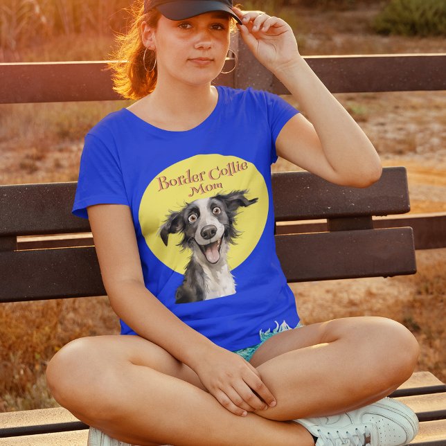 Cute Whimsical Hund Collie Mamma T Shirt (Skapare uppladdad)