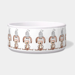 Cute Whimsical Hund med katt på huvudet