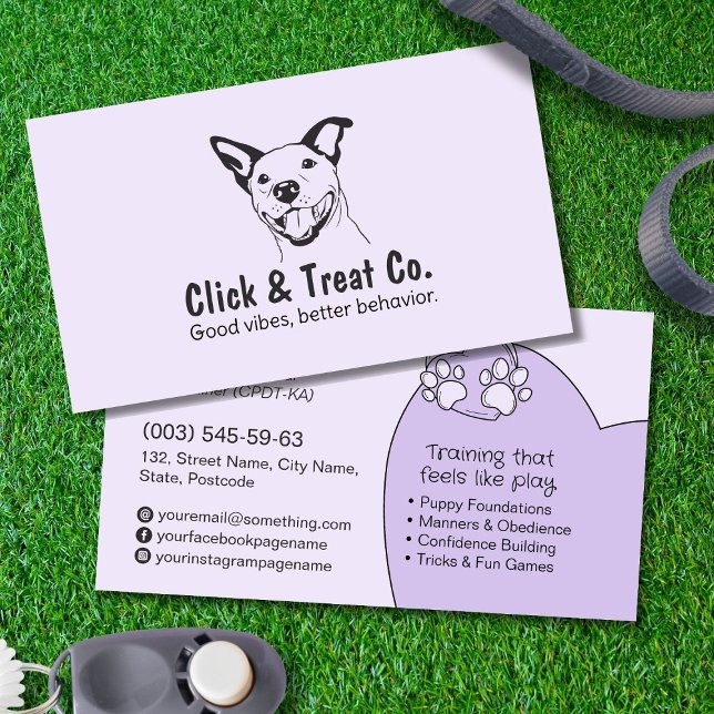 Cute Whimsical Hund Trainer Visitkort (Skapare uppladdad)