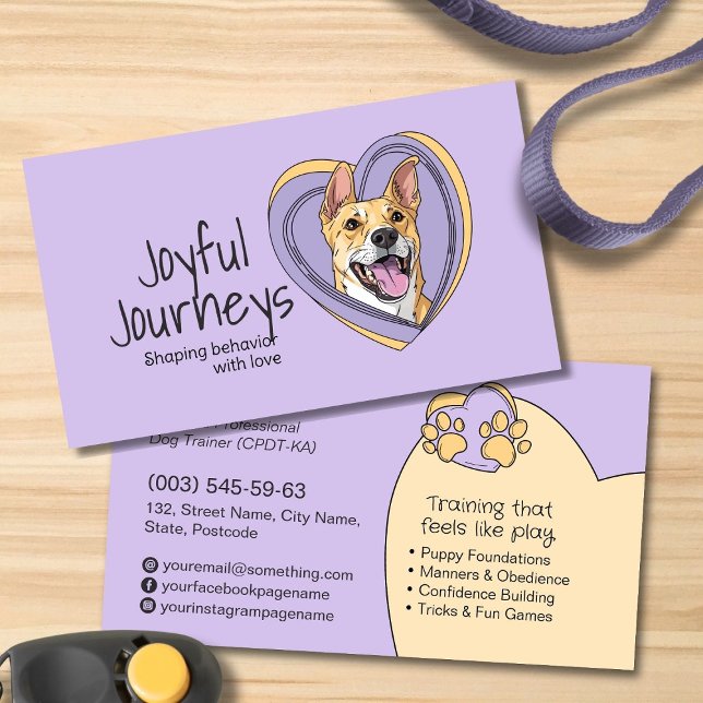 Cute Whimsical Hund Trainer Visitkort (Skapare uppladdad)