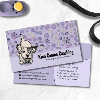 Cute Whimsical Hund Trainer Visitkort
