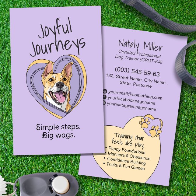 Cute Whimsical Hund Trainer Visitkort (Skapare uppladdad)