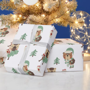Cute Whimsical jul Bear Presentpapper