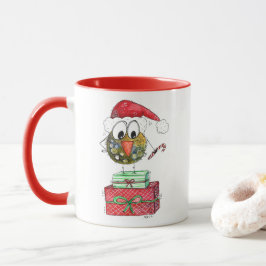 Cute Whimsical jul Bird Mugg