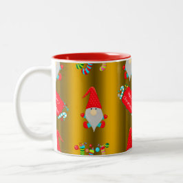 Cute Whimsical Jul Elves Guld Två-Tonad Mugg