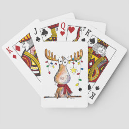 Cute Whimsical jul Moose Casinokort
