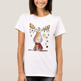 Cute Whimsical jul Moose T Shirt